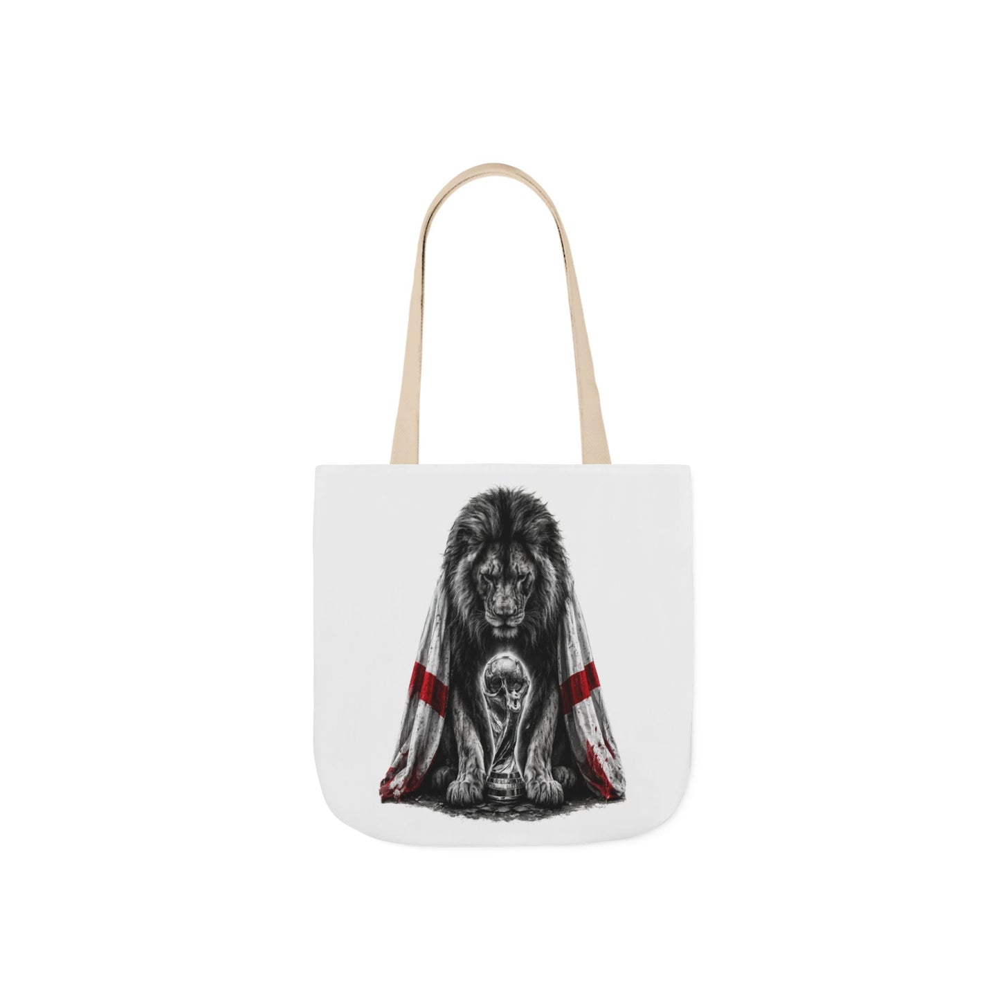 England Lion Guardian Canvas Tote — Protective Lion & Cub Illustration Tote Bag
