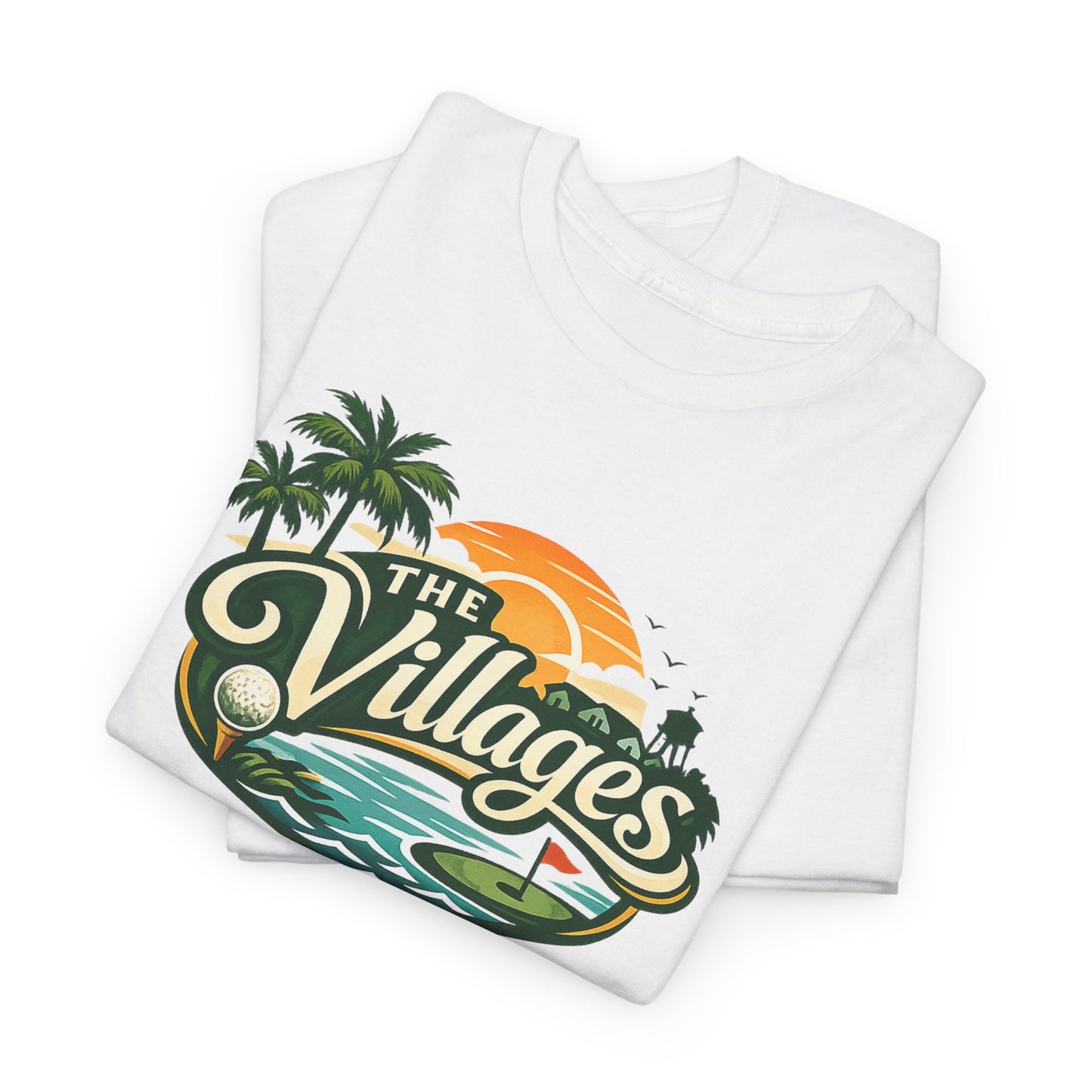 The Villages of Florida Sunset Logo Tee - Florida Palm Beach Retro T-Shirt