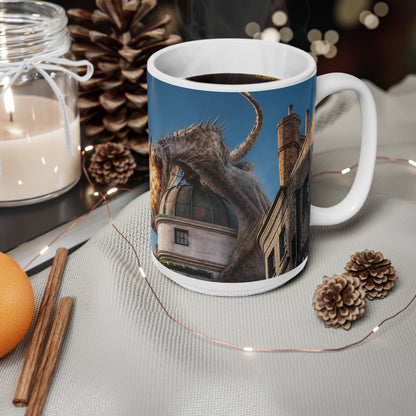 Harry Potter Dragon Fire Ceramic Mug — Fantasy Castle Scene Coffee Cup (11oz/15oz)