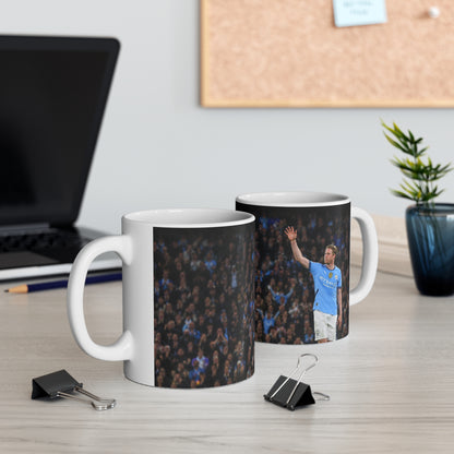 Kevin De Bruyne Farewell Manchester City Ceramic Coffee Mug — Energetic Stadium Photo, 11oz & 15oz