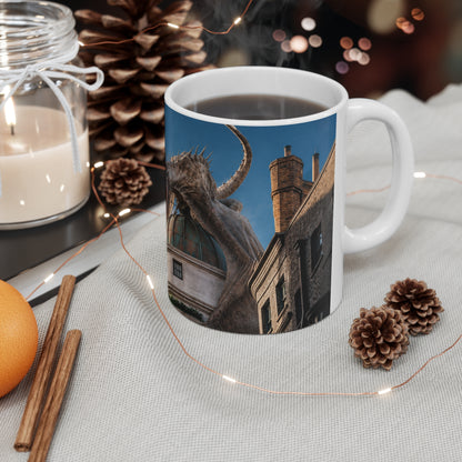 Harry Potter Dragon Fire Ceramic Mug — Fantasy Castle Scene Coffee Cup (11oz/15oz)