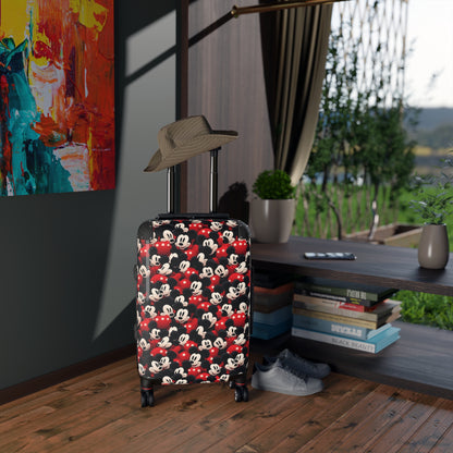Mickey Mouse Pattern Carry-On Suitcase – Retro Disney Travel Luggage