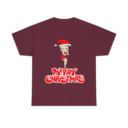 Christmas Betty Boop Tee - 'Merry Christmas' Holiday Graphic Shirt