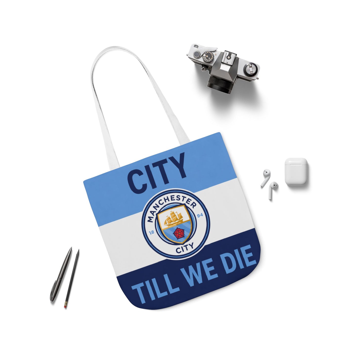 City Till We Die Unofficial Canvas Tote Bag — Manchester Football Fan Bag