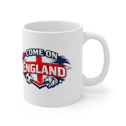 Come On England Soccer Fan Mug — 11oz & 15oz Ceramic Football Supporter Cup