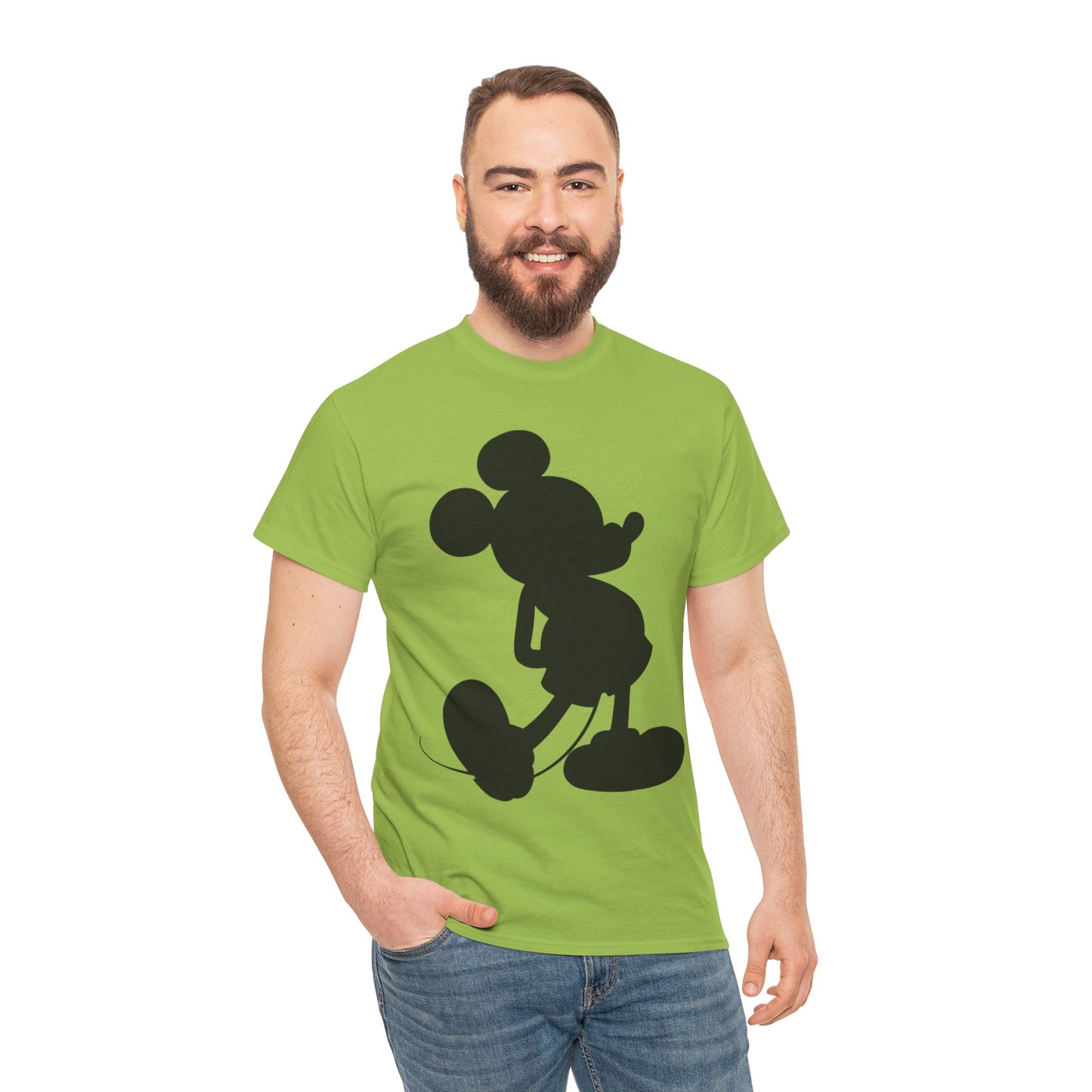 Mickey Mouse Silhouette Graphic Tee — Retro Cartoon Shadow T-Shirt