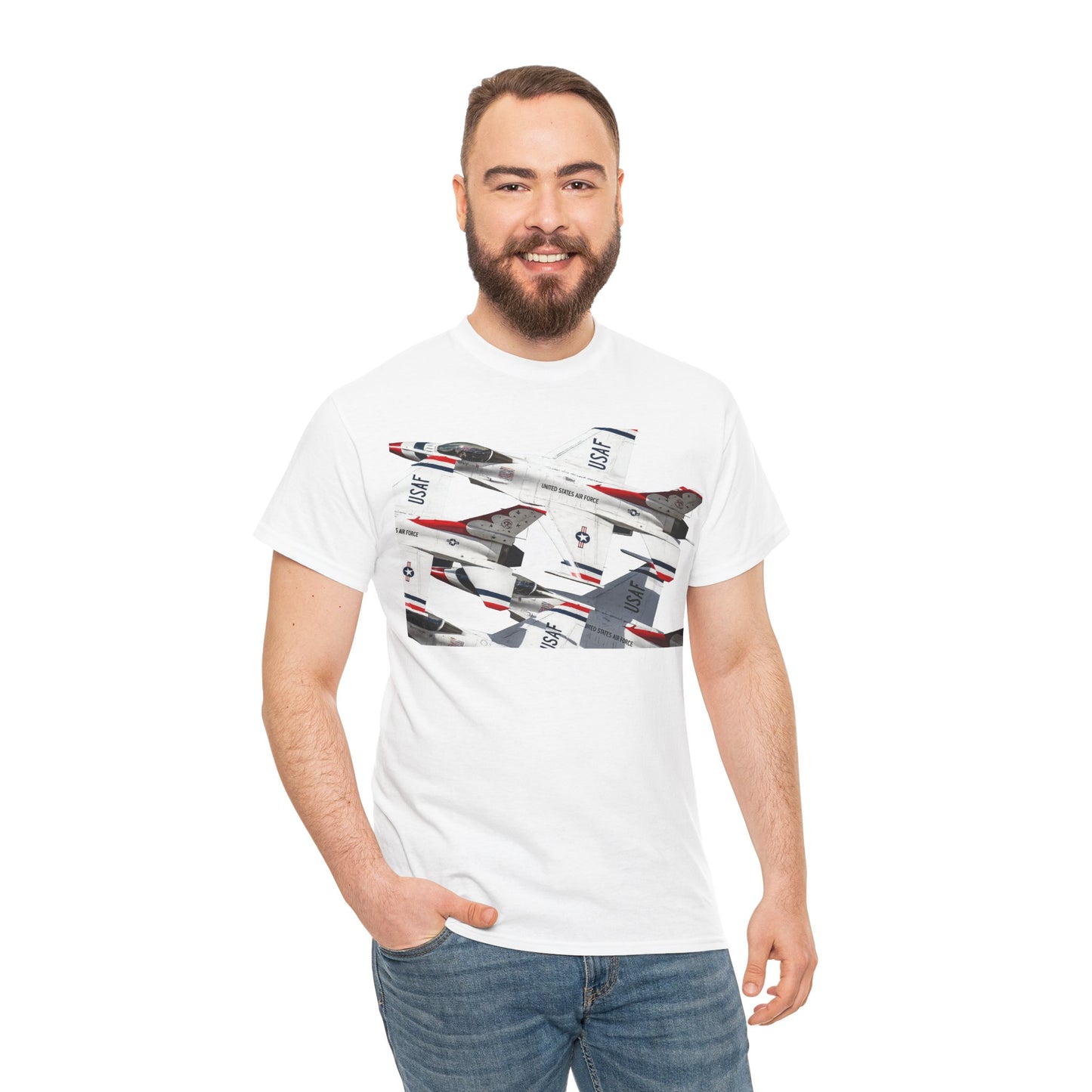 Thunderbirds Jet Formation T‑Shirt — Military Aviation Fighter Jets Tee