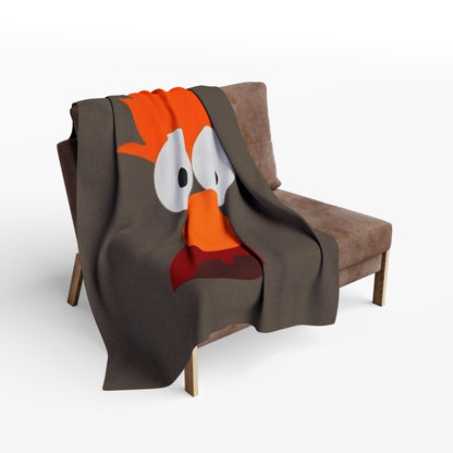 Becker Inspired Orange Fuzzy Character Fleece Blanket – Cute Cartoon Face Cozy Throw