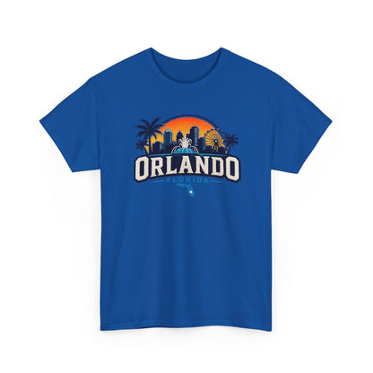 Orlando Florida Sunset T-Shirt — Retro Skyline & Palm Tree Vacation Tee