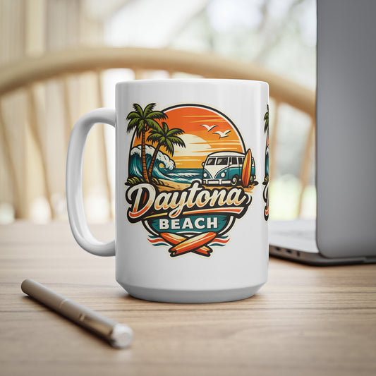 Daytona Beach Ceramic Coffee Cups, 11oz, 15oz