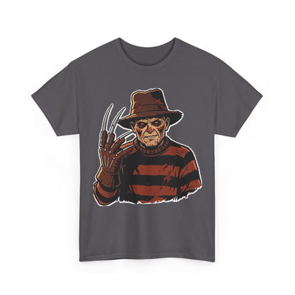 Freddy Krueger Horror Tee — Vintage Striped Nightmare Graphic