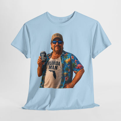 Florida Man Graphic Tee — Funny Vacation Shirt with Hawaiian Shirt Design
