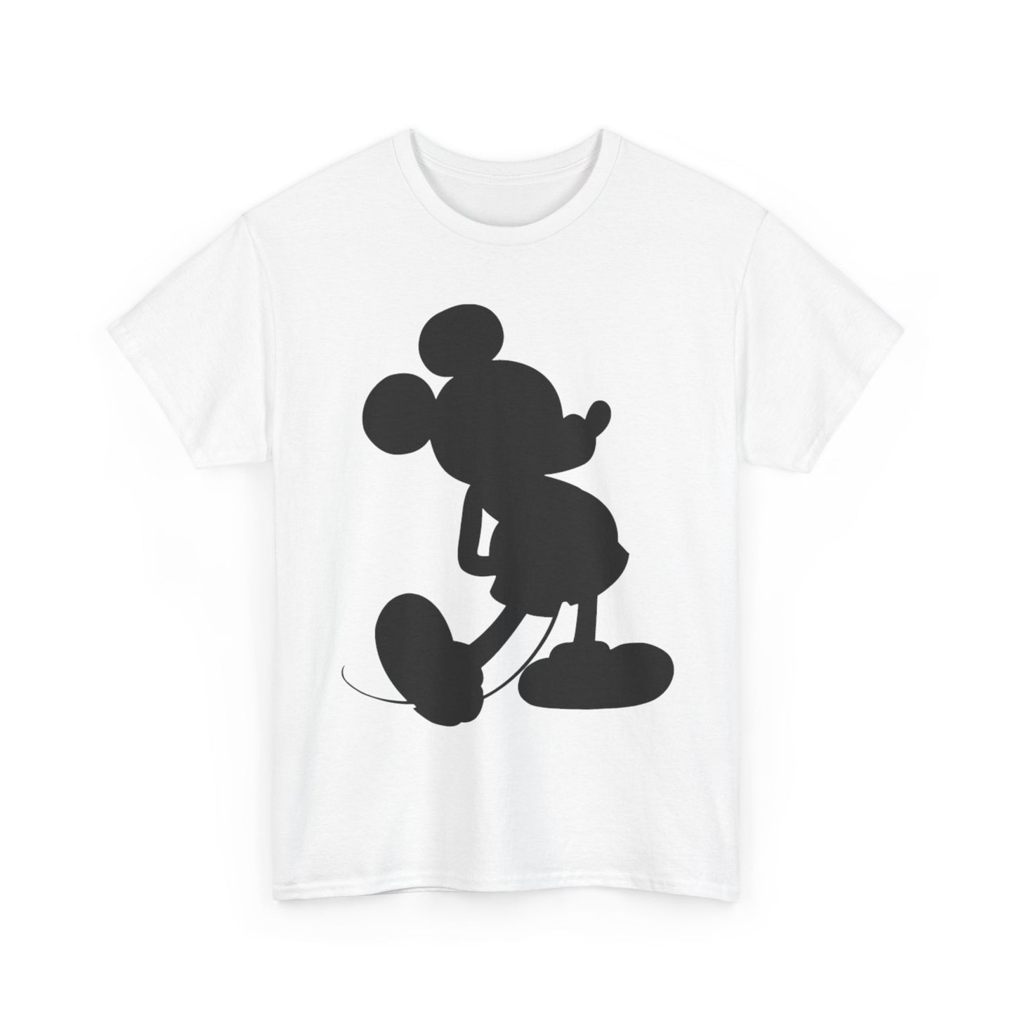 Mickey Mouse Silhouette Graphic Tee — Retro Cartoon Shadow T-Shirt