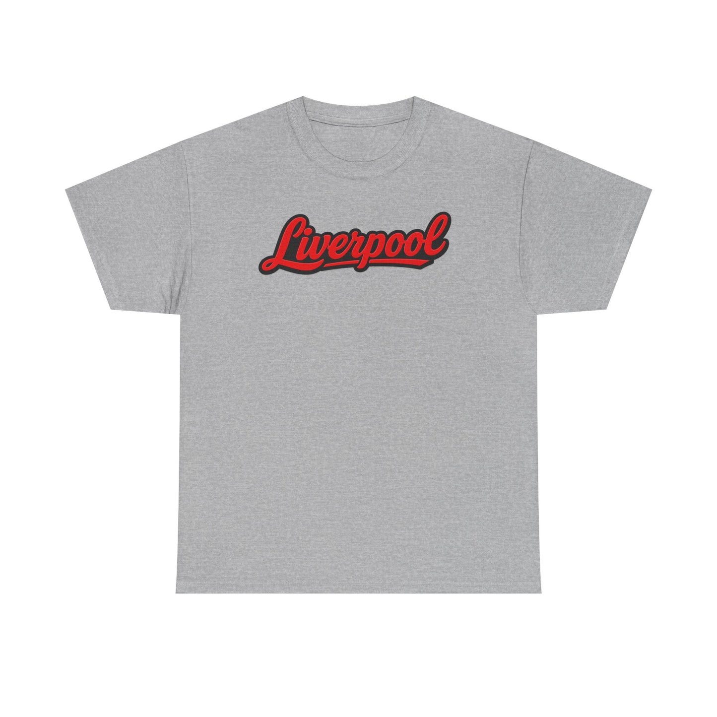 Liverpool Script T-Shirt — Retro Red Script Football Fan Tee