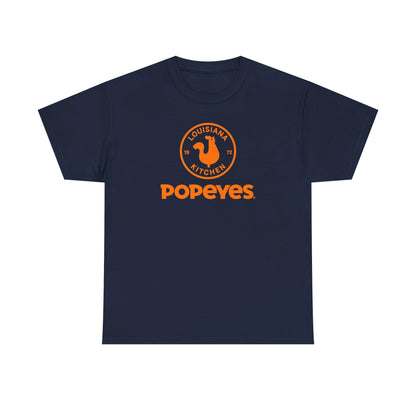 Popeyes Logo T-Shirt — Vintage Orange Louisiana Kitchen Tee