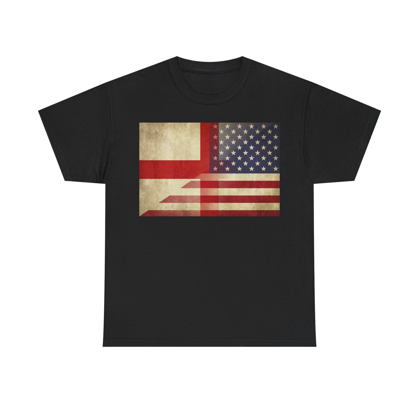 Vintage England-USA Flag T-Shirt — Retro Anglo-American Pride Tee