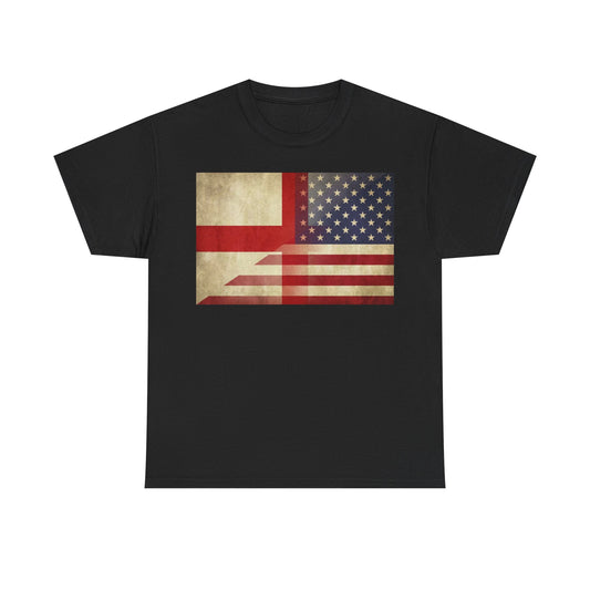 Vintage England-USA Flag T-Shirt — Retro Anglo-American Pride Tee