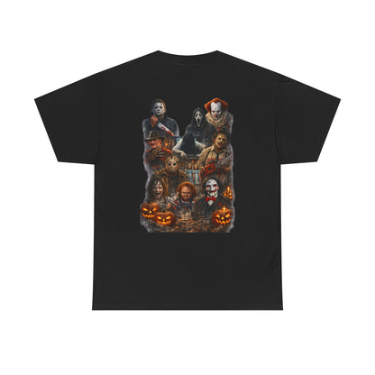Halloween 2026 Tee — Horror Movie Villains Pumpkin Graphic T-Shirt