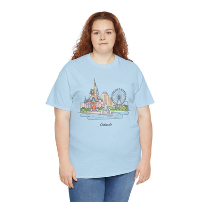 Orlando Skyline T-Shirt — Cute Cityscape Graphic Tee with 'Orlando' Text