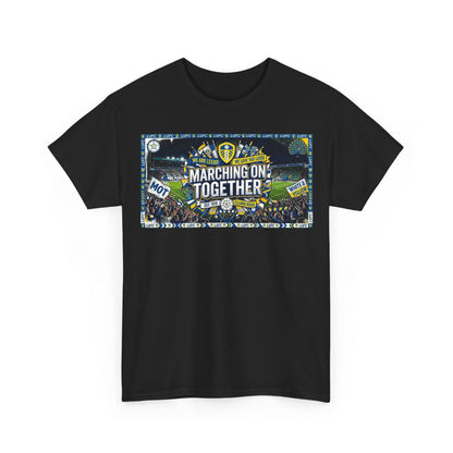 Leeds United T-Shirt — "Marching On Together" Fan Tee (Soccer Supporter Graphic)