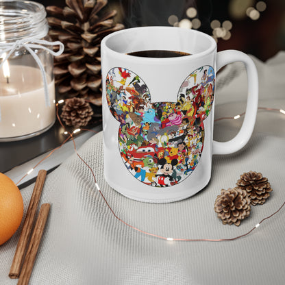 Disney Character Collage Mug — Mickey Head 11oz & 15oz Ceramic Coffee Cup