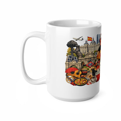 Spain Souvenir Mug — Spanish Landmarks & Cuisine Ceramic Coffee Cup (11oz/15oz)