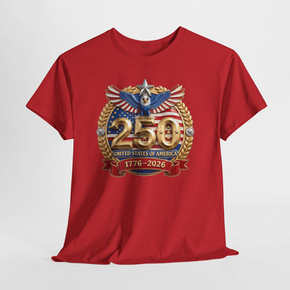 250th USA Anniversary T-Shirt – 1776–2026 Patriotic Eagle Emblem Tee