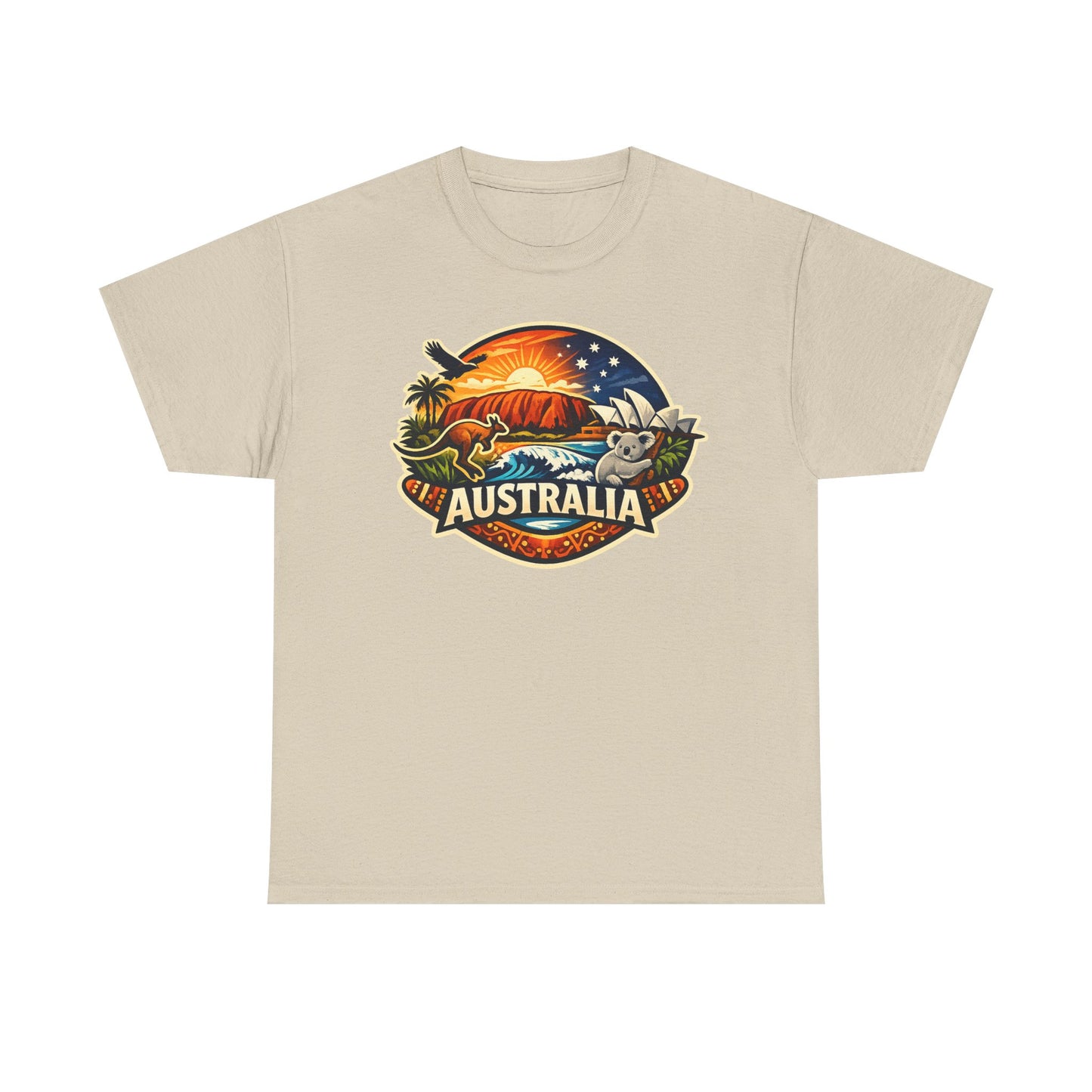 Australia Sunset Vintage Tee — Kangaroo & Surf Badge