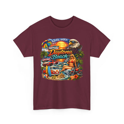 Daytona Beach Vintage Surf T-Shirt — Retro Sunset Palm Beach Tee