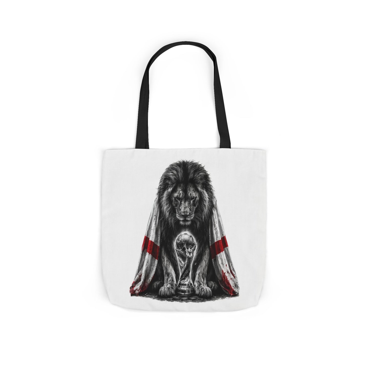 England Lion Guardian Canvas Tote — Protective Lion & Cub Illustration Tote Bag