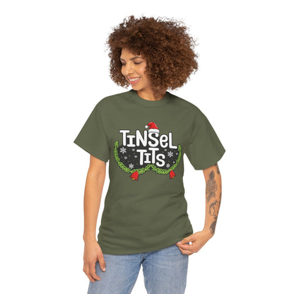 T-Shirt — "Tinsel Tits" Funny Christmas Wreath Holiday Tee