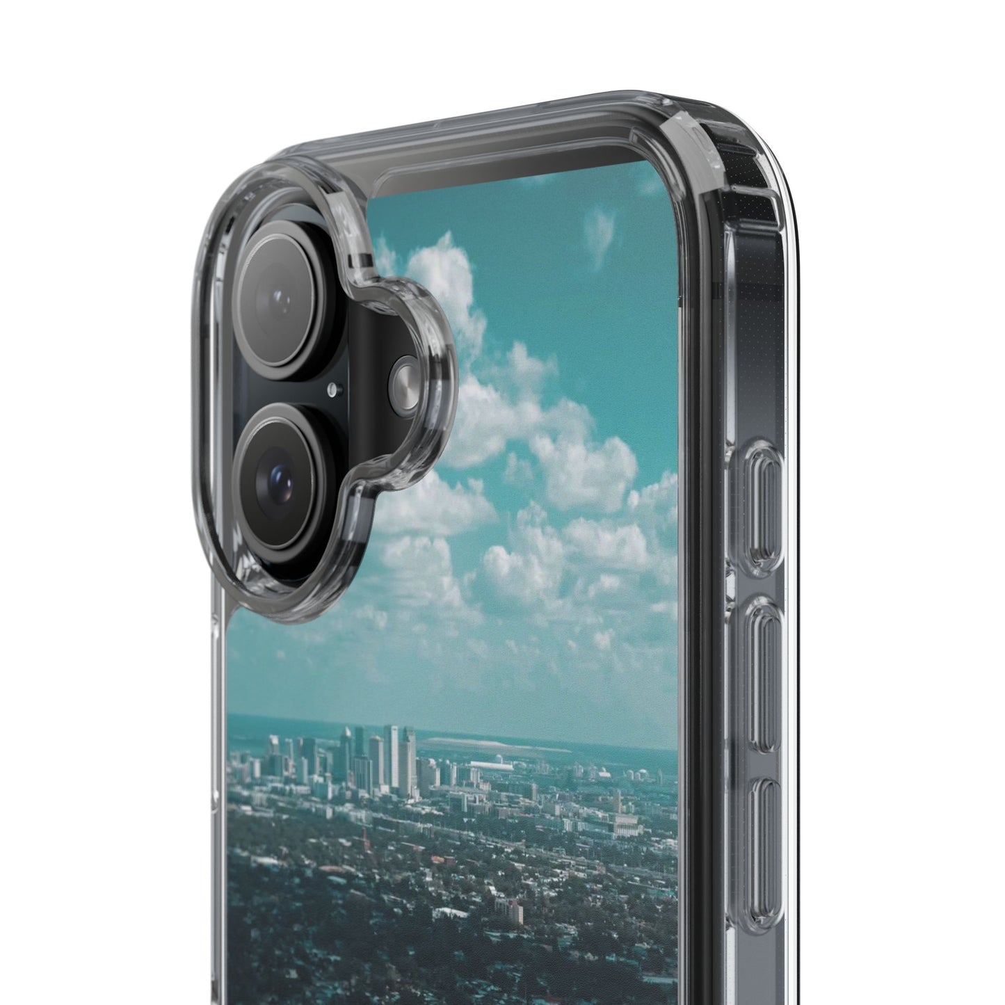 Tampa Bay Raymond James Stadium Clear Phone Case — Aerial City Stadium Design