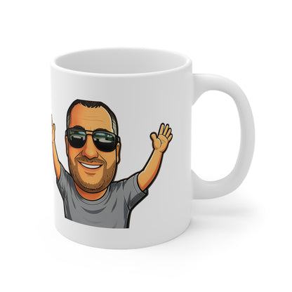 Happy Man Ceramic Coffee Cups, 11oz, 15oz