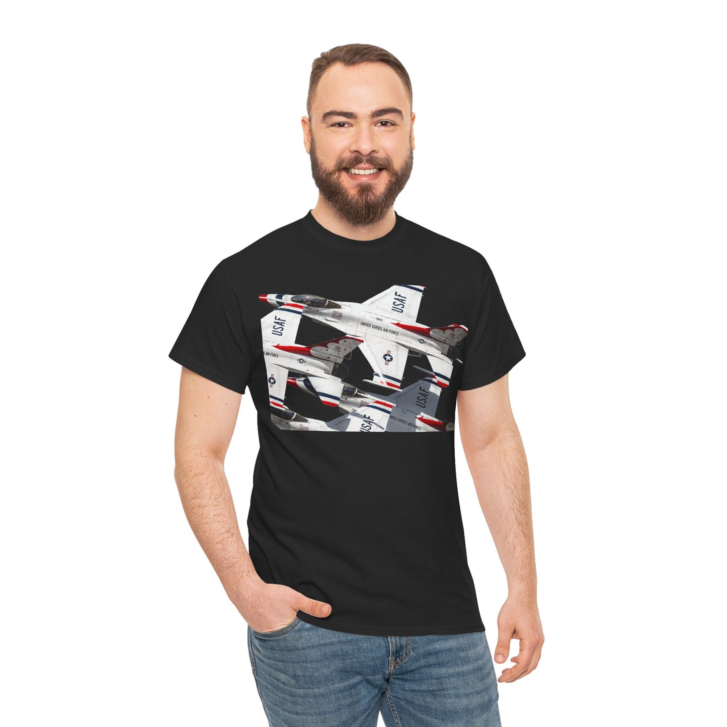 Thunderbirds Jet Formation T‑Shirt — Military Aviation Fighter Jets Tee