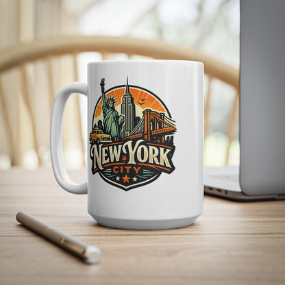 New York City Ceramic Coffee Cups, 11oz, 15oz