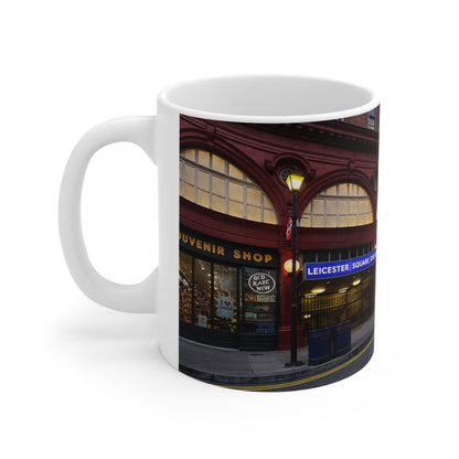 Leicester Square Station Ceramic Coffee Mug — London Underground Souvenir (11oz & 15oz)