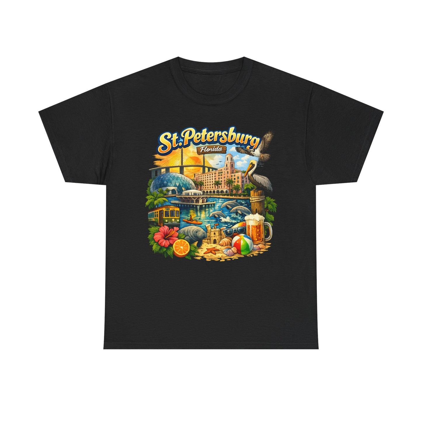 St. Petersburg Florida Retro Beach Scene T-Shirt