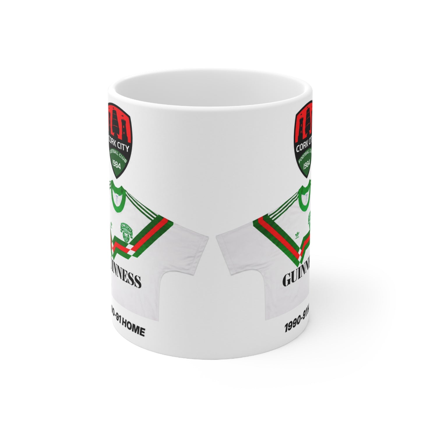 Cork City 1990-91 Home Jersey Mug — Guinness Ceramic Coffee Cup (11oz, 15oz)
