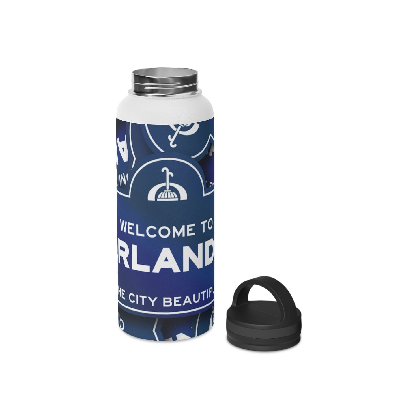 Orlando Stainless Steel Water Bottle — "Welcome to Orlando" Travel Bottle with Handle Lid