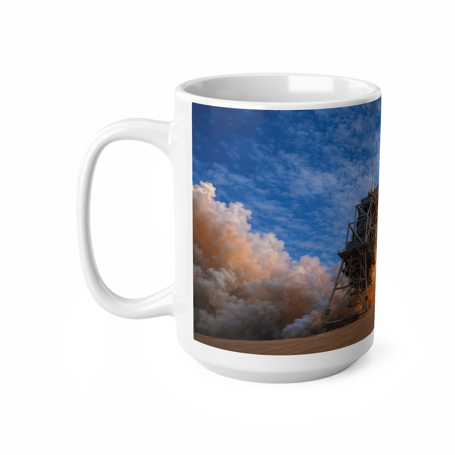 Space Shuttle Launch Coffee Mug — NASA Rocket Takeoff Photo Ceramic Mug (11oz & 15oz)