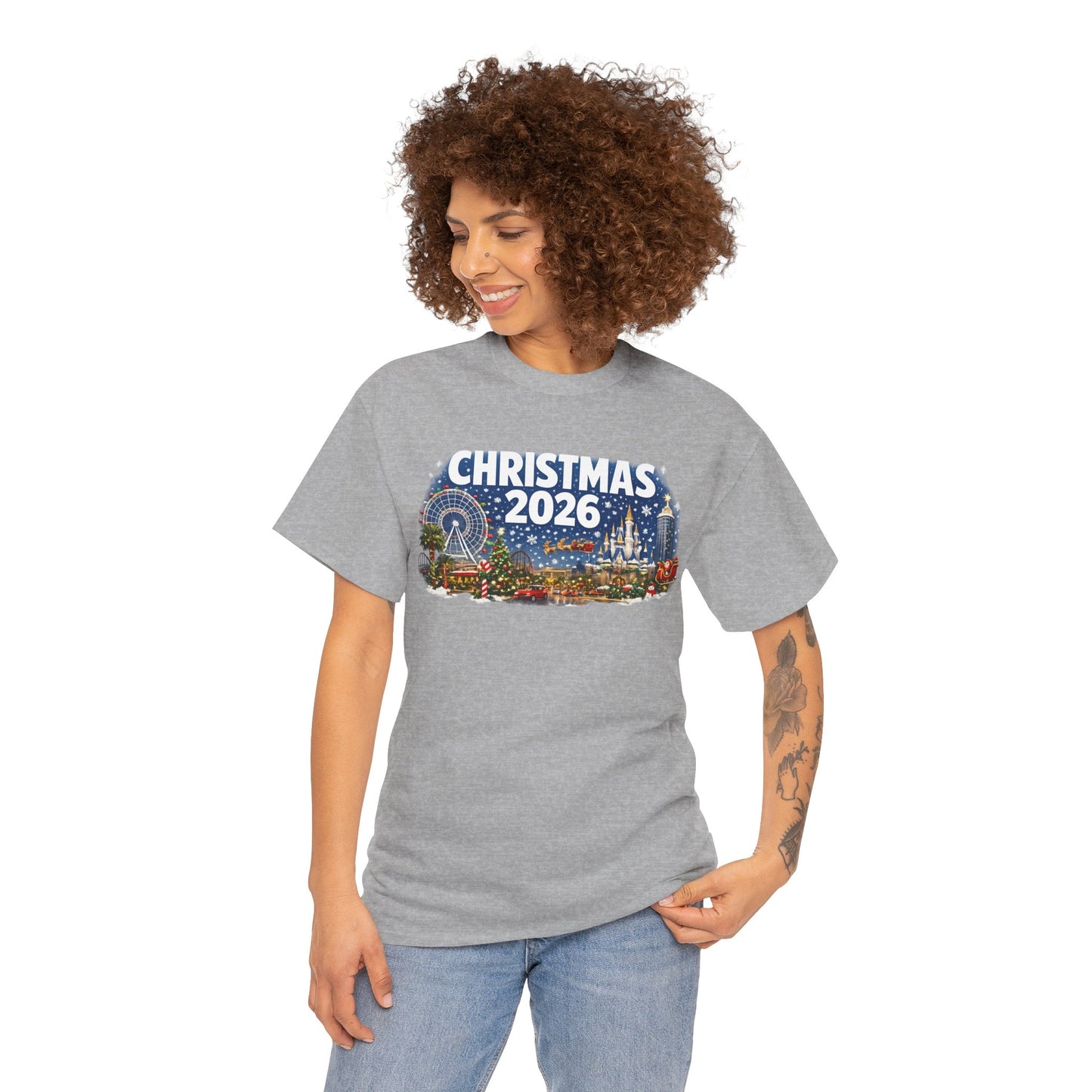 Christmas 2026 Holiday Tee — Festive Winter Village Graphic T-Shirt