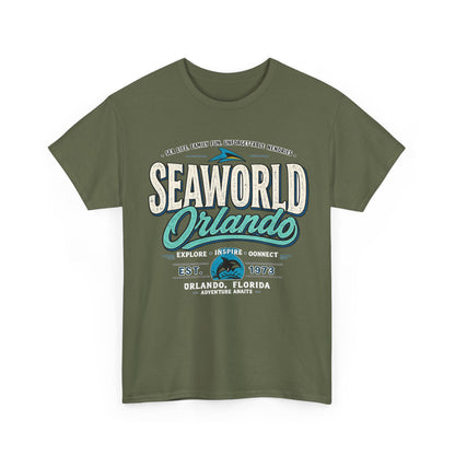 SeaWorld Orlando Graphic Tee — Retro Explore Inspire Connect Vacation Shirt