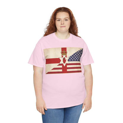 Northern Ireland + American Flag Tee — Vintage Graphic Shirt