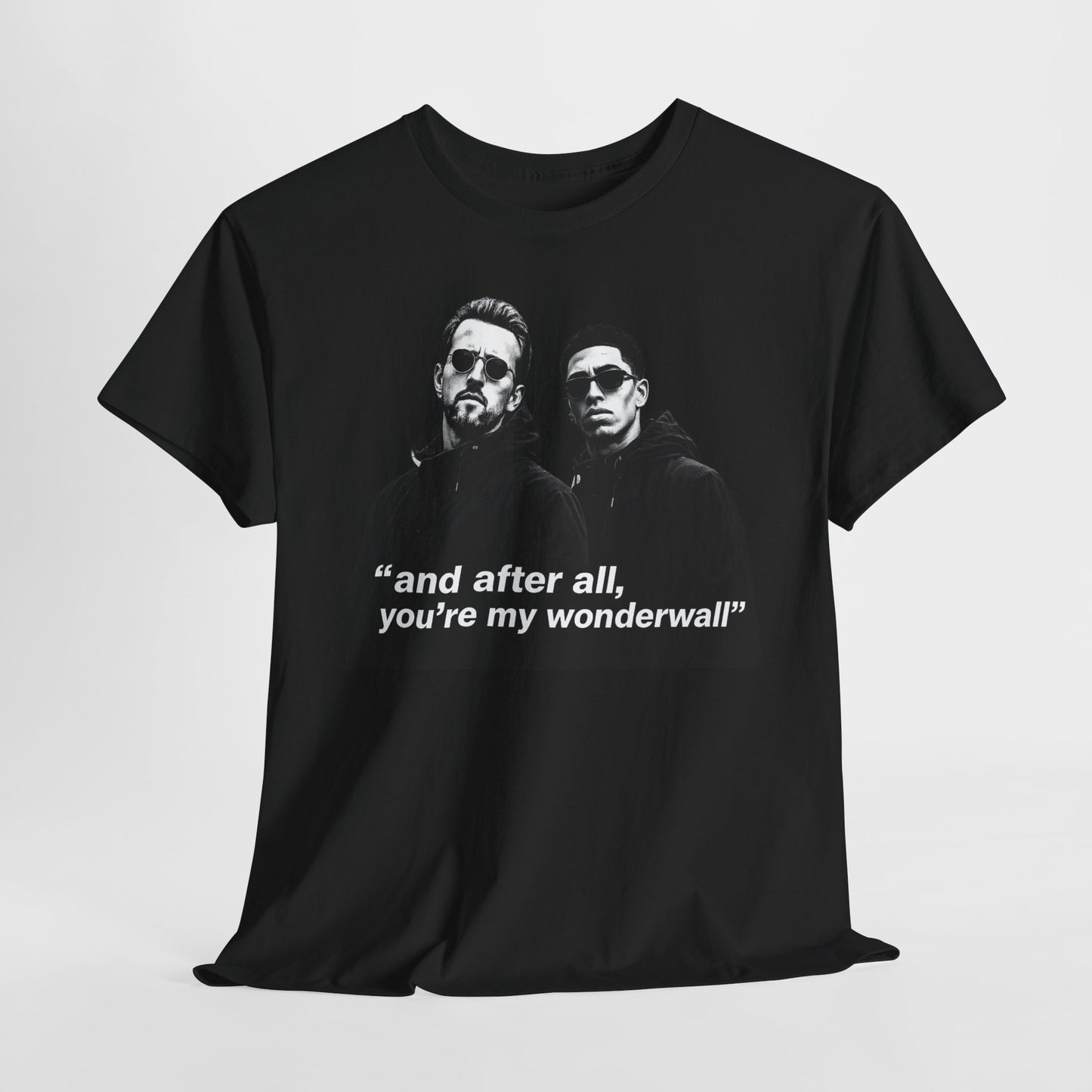 Kane and Bellingham Wonderwall Lyric T-Shirt — ‘and after all, you’re my wonderwall’ Retro Band Tee