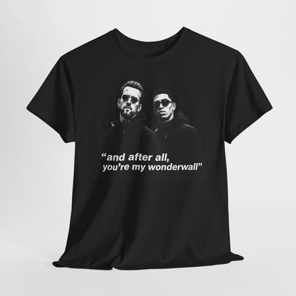 Kane and Bellingham Wonderwall Lyric T-Shirt — ‘and after all, you’re my wonderwall’ Retro Band Tee