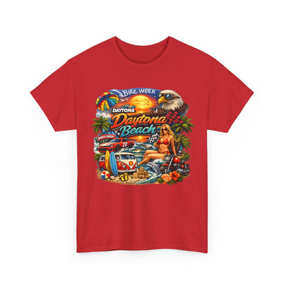 Daytona Beach Vintage Surf T-Shirt — Retro Sunset Palm Beach Tee