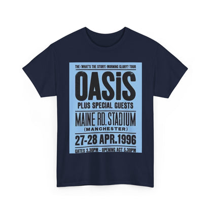 Oasis 1996 Maine Road Tour Poster T‑Shirt — Maine Rd. Stadium Concert Tee