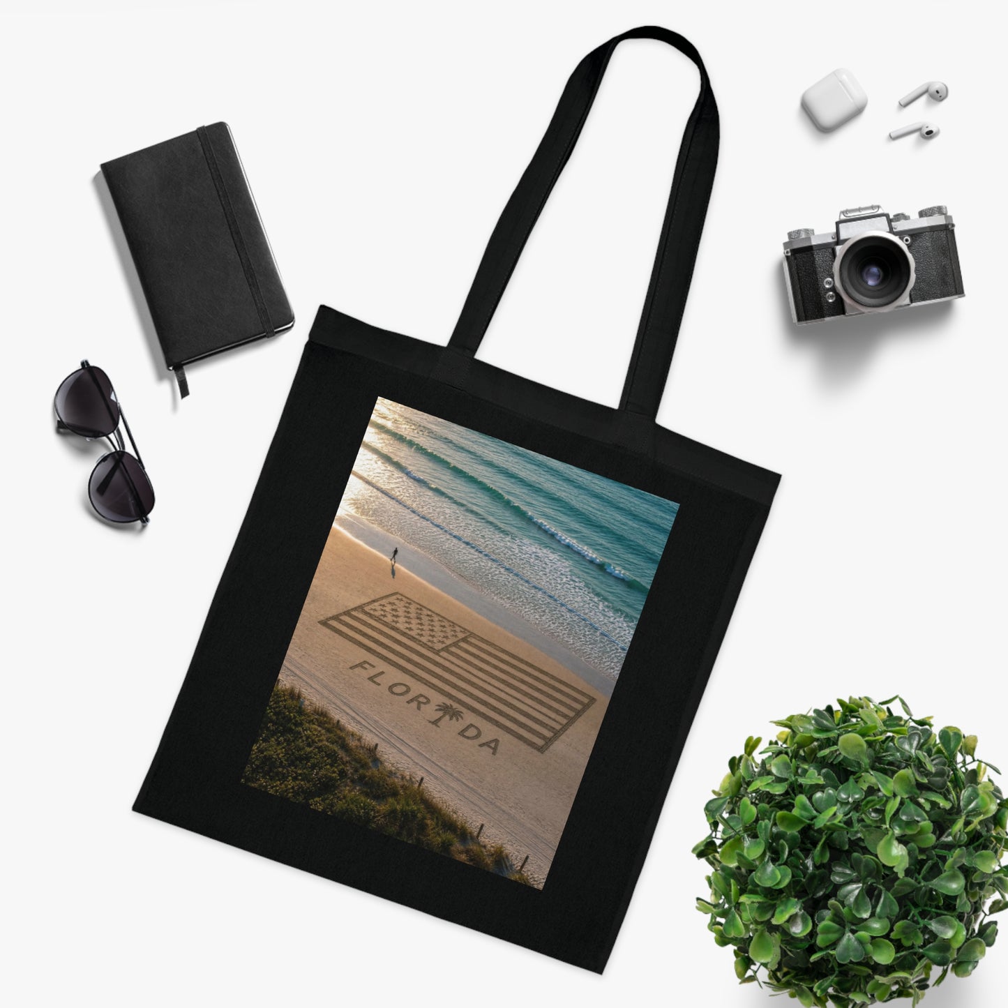 Florida Beach 100% Cotton Tote Bag