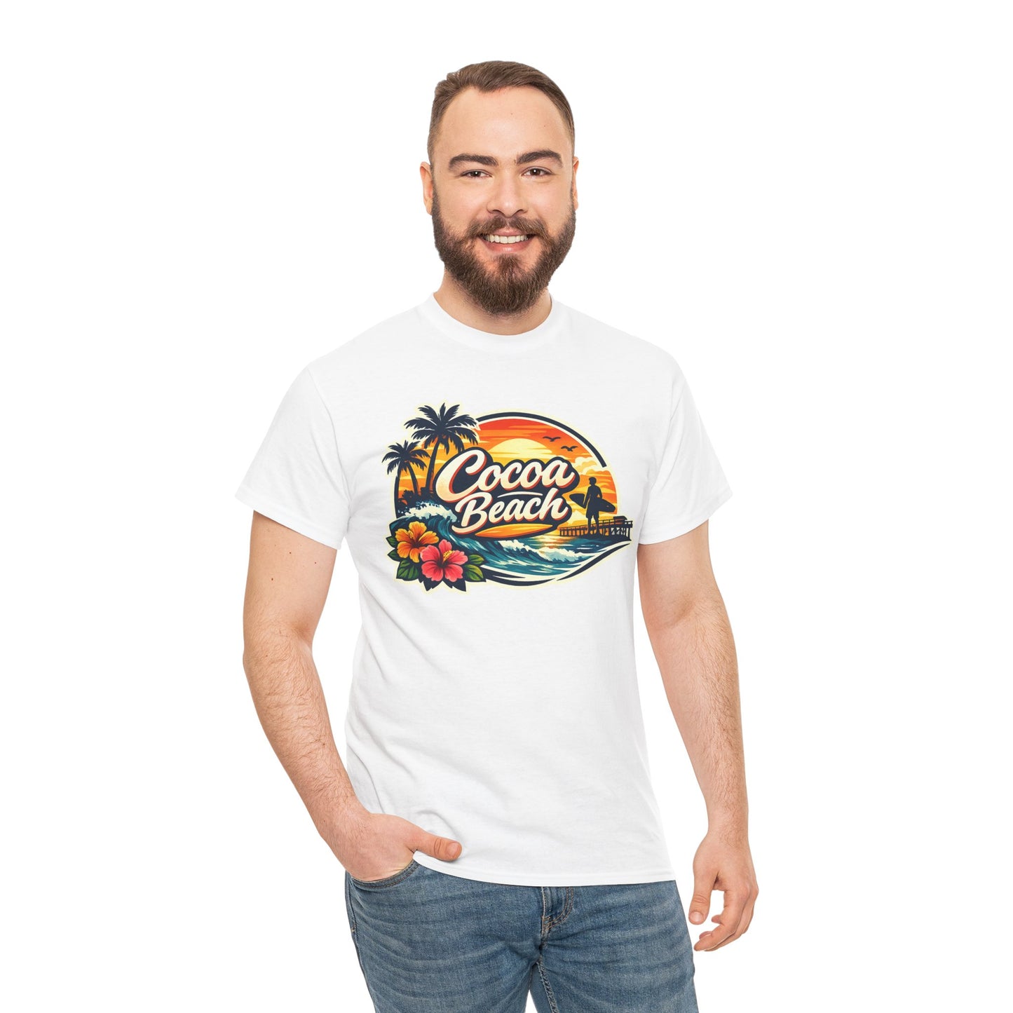 Cocoa Beach Vintage Sunset T-Shirt