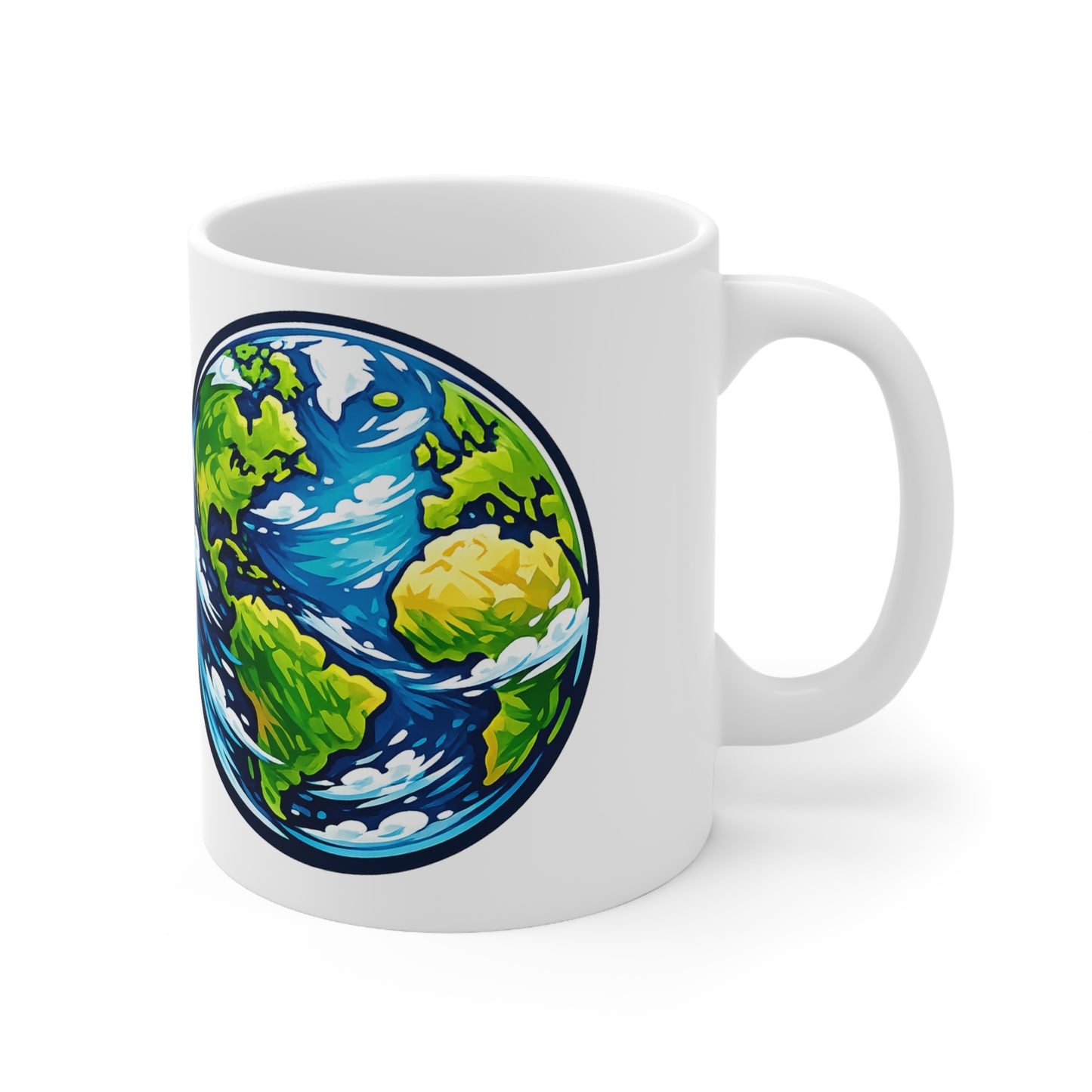 Earth Globe Ceramic Mug — Eco-Friendly World Map Coffee Cup (11oz & 15oz)